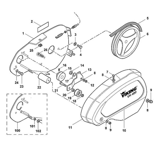 STIHL 9134-381-1740 schroefdraadpen M8x10 positie 16 technische tekening