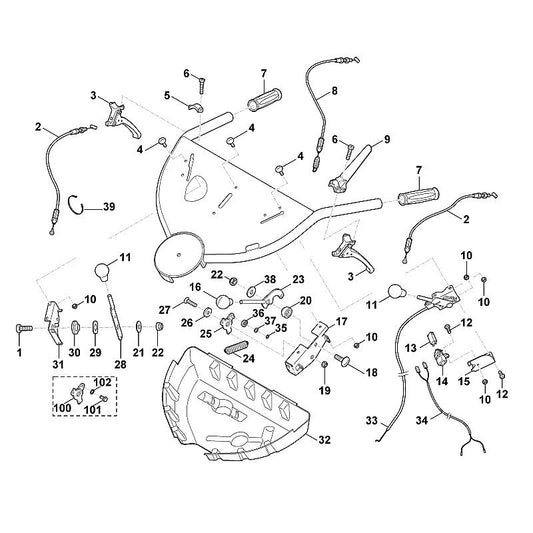 STIHL 6395-700-7515 kabel positie 8 technische tekening