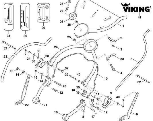 STIHL 6395-700-9420 bovenstuk duwstang positie 1 technische tekening