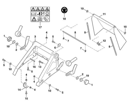 STIHL 6395-760-4205 console compl. positie 3 technische tekening