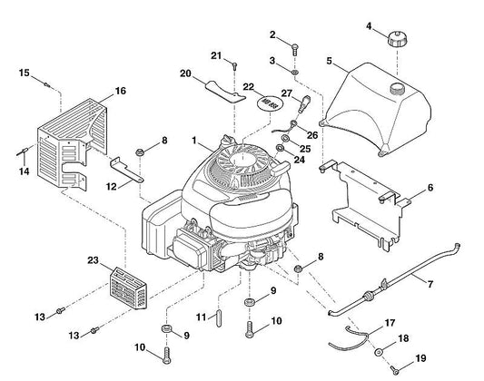 STIHL 6395-780-2000 afdekking positie 6 technische tekening