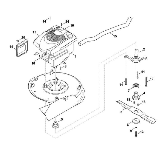 STIHL 6380-967-3811 typeaanduiding MB 6 RH positie 16 technische tekening
