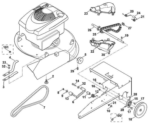 STIHL 6380-760-0801 spanarm positie 6 technische tekening