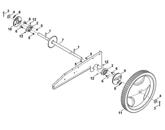 STIHL 9132-381-1220 schroefdraadpen M6x6 positie 12 technische tekening