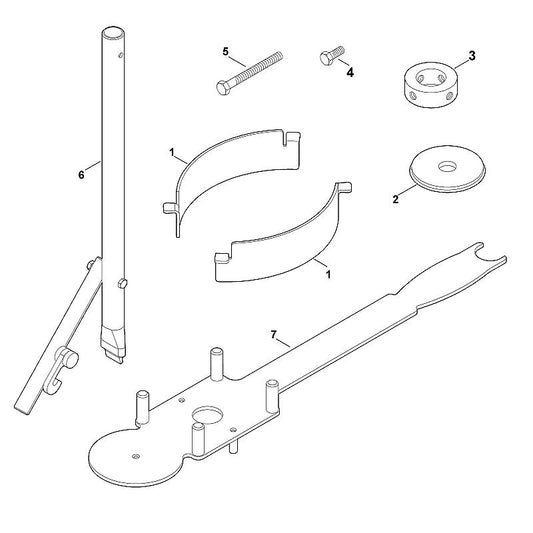 STIHL 0000-890-6500 demontagegereedschap positie 3 technische tekening