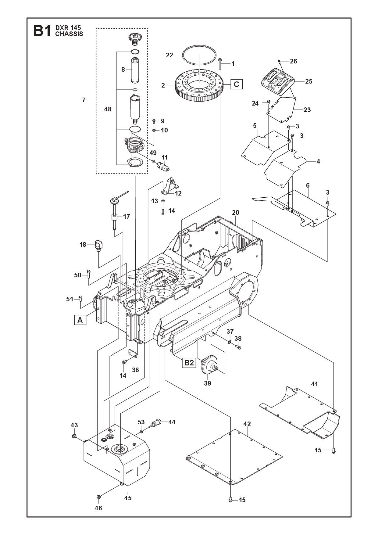 Husqvarna 502407101 onderdelentekening - positie 49