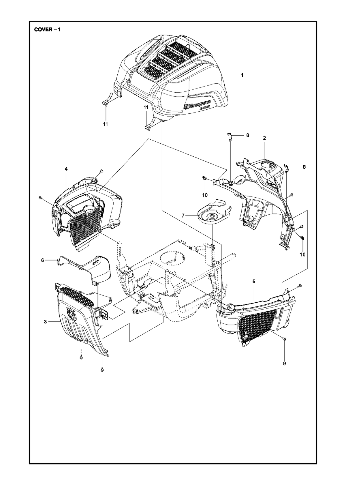 Husqvarna 580276202 onderdelentekening - positie 1