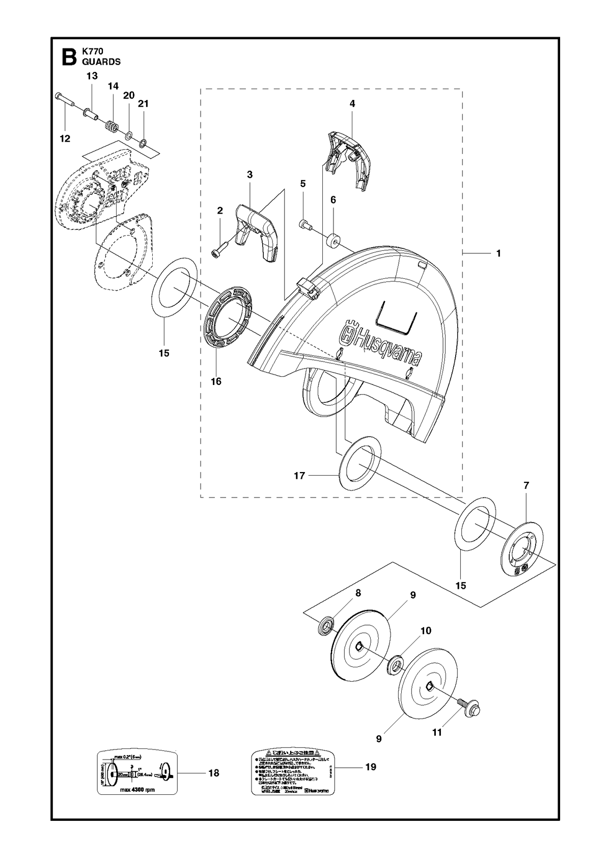 Husqvarna 581351903 onderdelentekening - positie 1