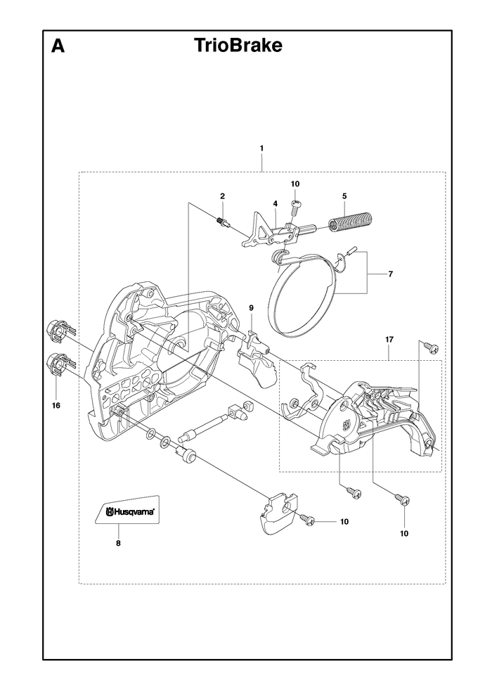 Husqvarna 599872601 onderdelentekening - positie 1