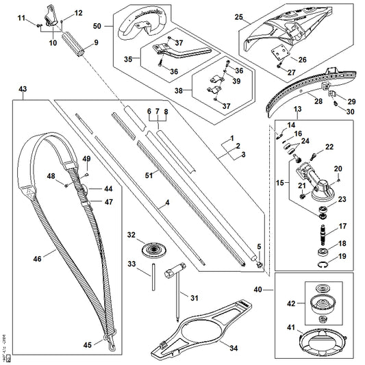 STIHL FA017107100 Steel positie 1 technische tekening