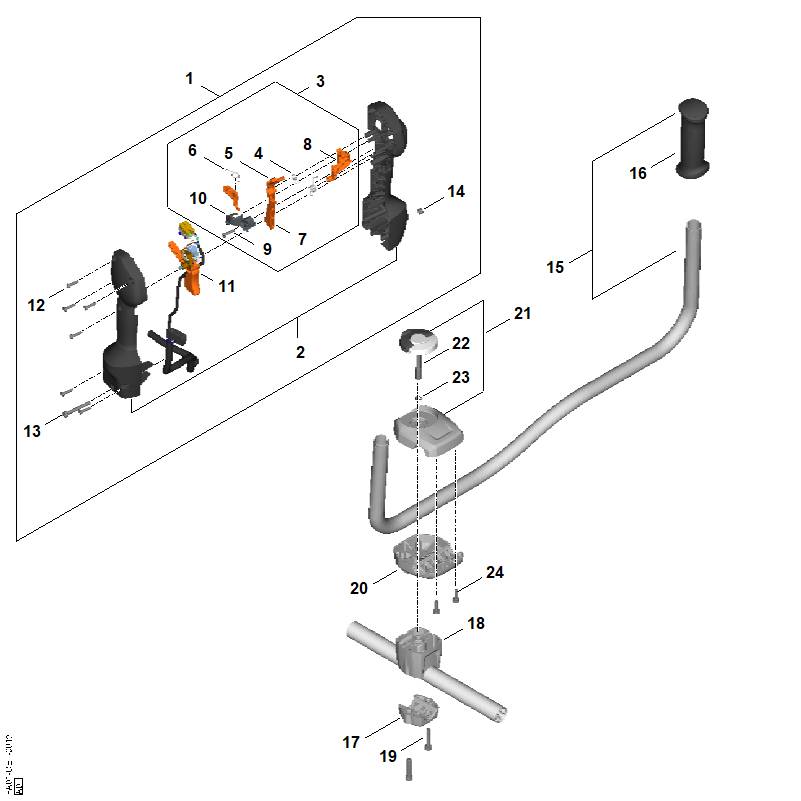 STIHL FA037910901 Klem positie 20 technische tekening