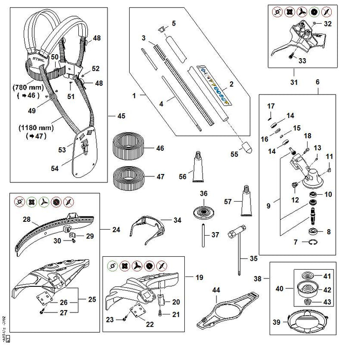 STIHL FA037107101 Steel 25,4 mm positie 1 technische tekening