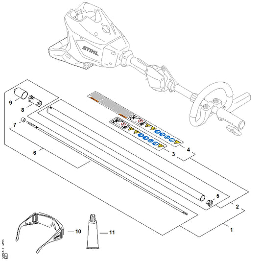 STIHL 4140-711-2500 Huls positie 7 technische tekening