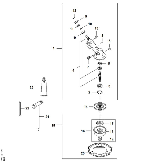 STIHL 4147-007-1020 Set positie 16 technische tekening