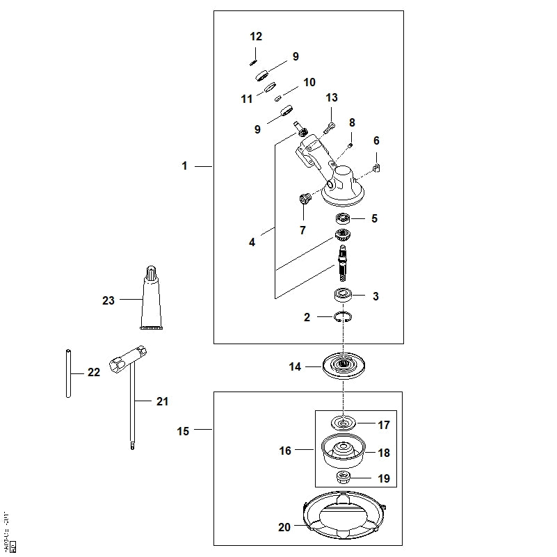 STIHL 9022-341-1371 Cilinderkopbout IS-M6x30 positie 13 technische tekening