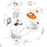 STIHL FA034301401 Elektronisch moduul positie 7 technische tekening