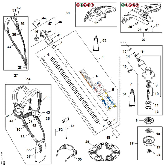 STIHL FA087107105 Steel positie 1 technische tekening