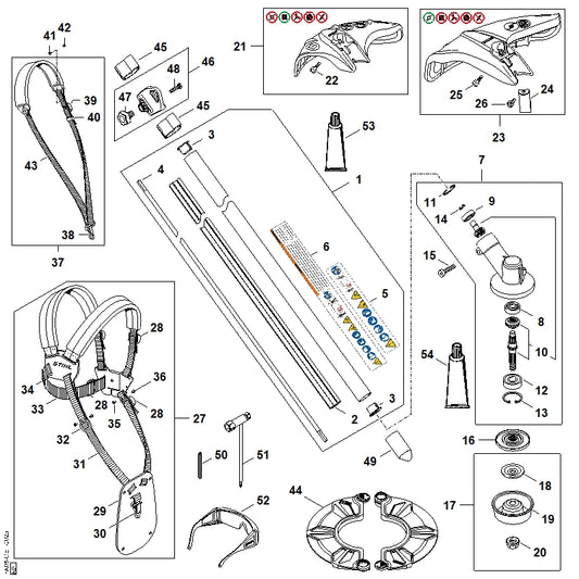 STIHL FA087107155 Steel positie 1 technische tekening