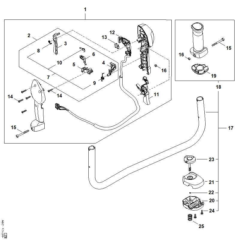 STIHL FA031824502 Knieveer positie 10 technische tekening