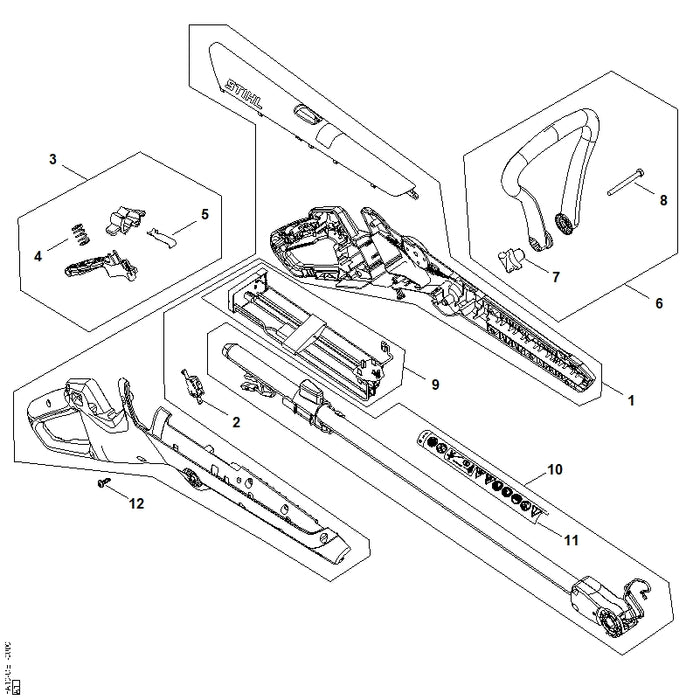 STIHL FA107107101 Steel 24,0 mm x 744 mm positie 10 technische tekening