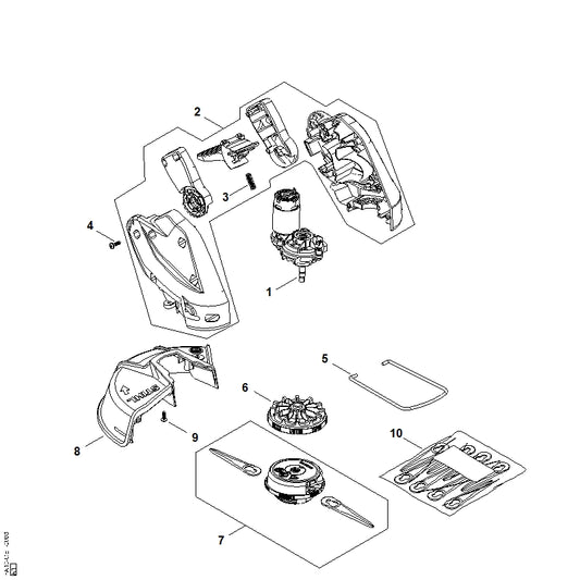 STIHL 4512-713-3400 Beugel positie 5 technische tekening