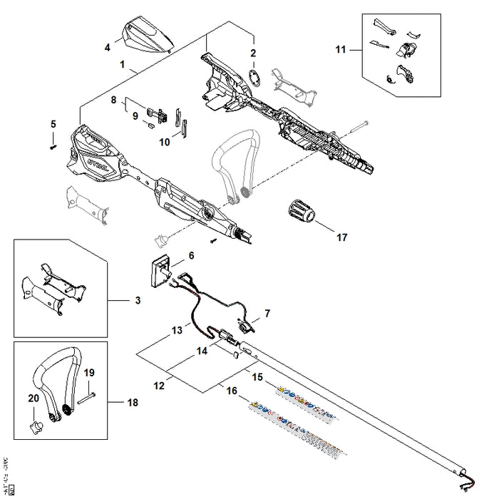 STIHL FA117107100 Steel EU positie 12 technische tekening