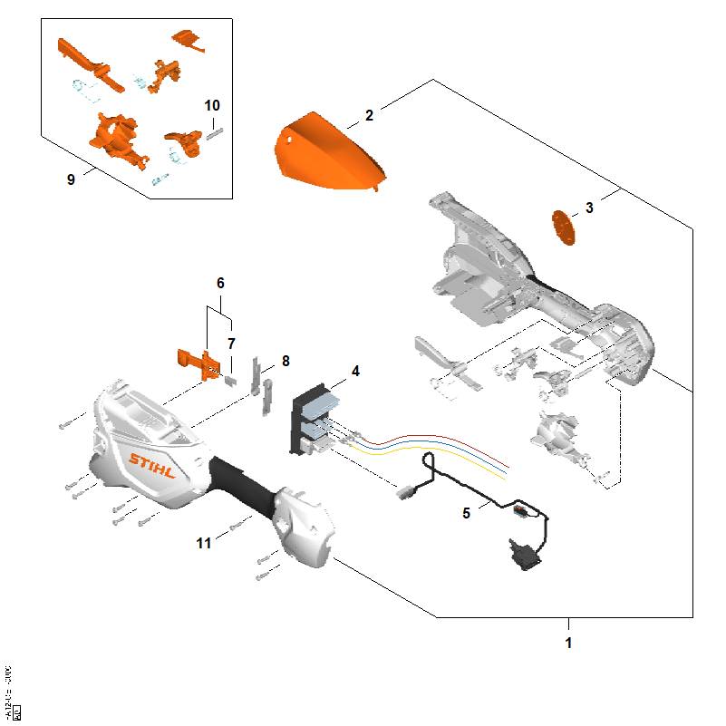 STIHL 9074-477-3030 Stahl vergütet,mit Delta PT Gewinde positie 11 technische tekening