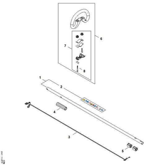 STIHL FA077903400 Beugelhandgreep positie 6 technische tekening