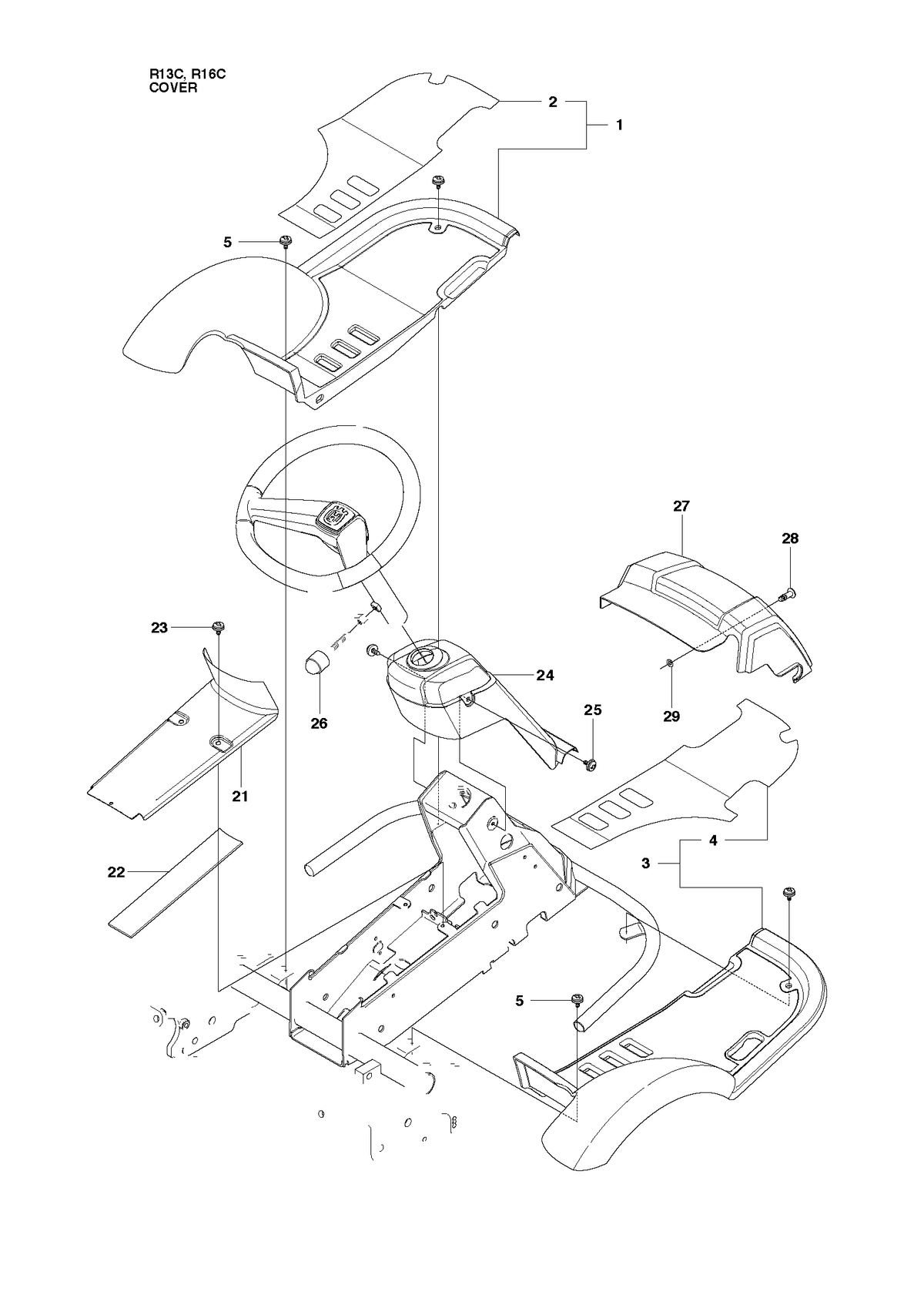 Husqvarna 525390601 onderdelentekening - positie 28