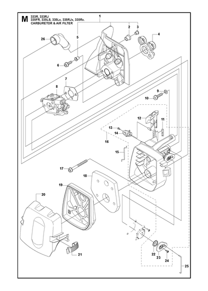 Husqvarna 537371201 onderdelentekening - positie 1