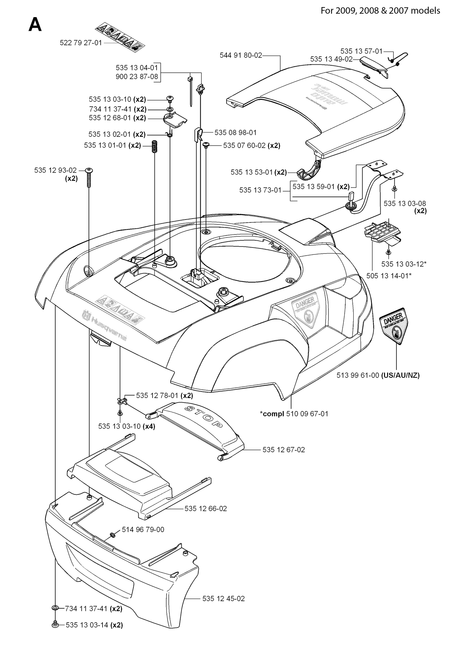 Husqvarna 510096701 onderdelentekening - positie 18