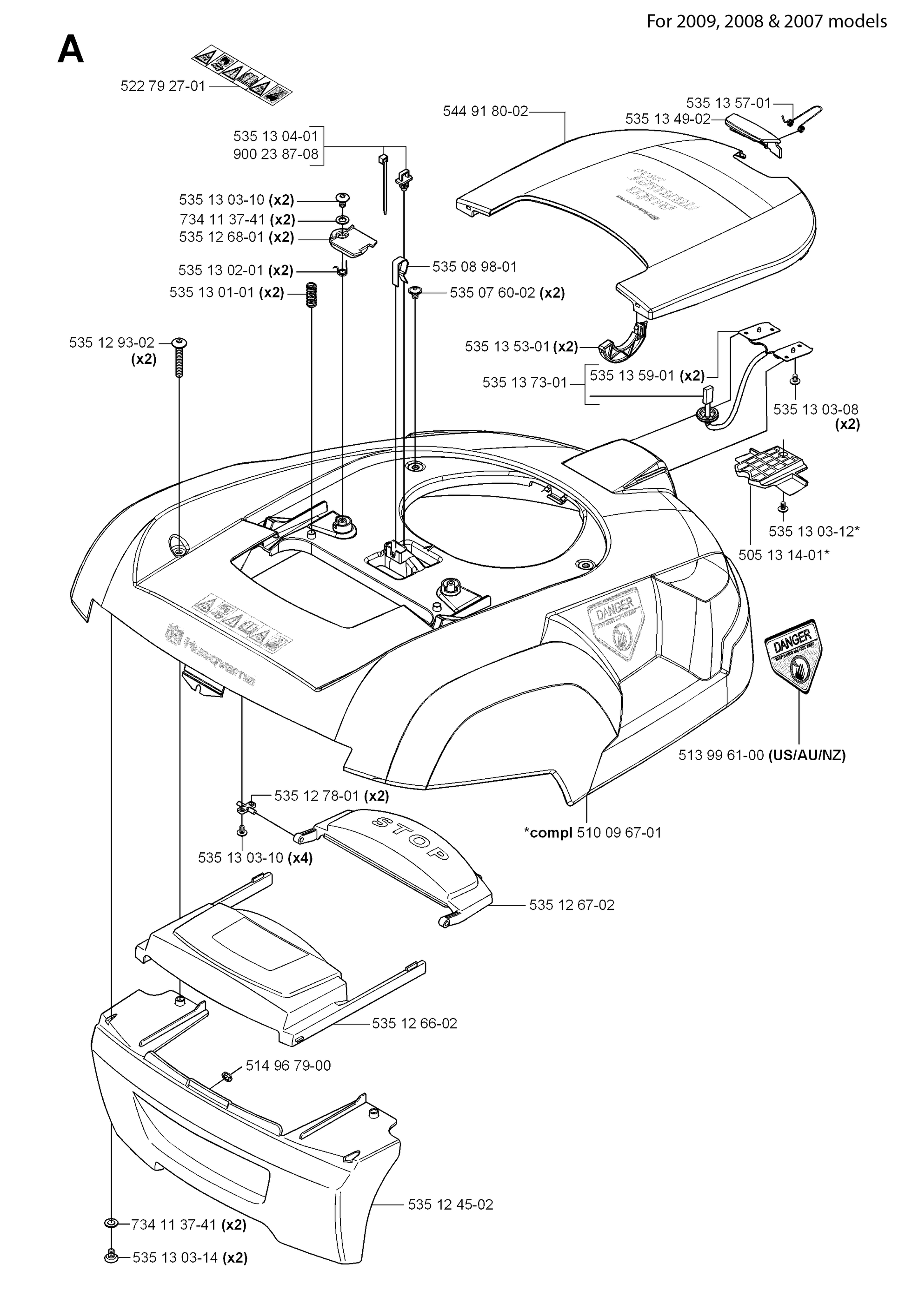Husqvarna 510096701 onderdelentekening - positie 18