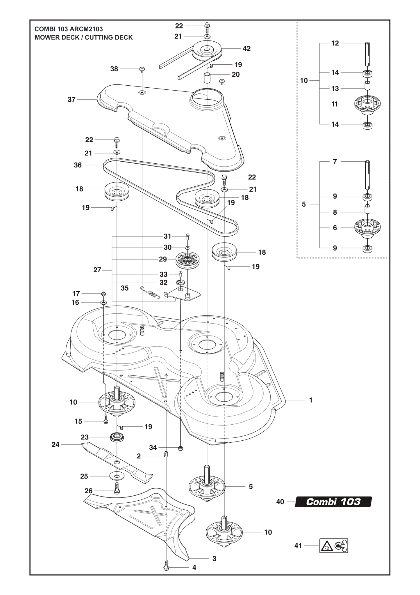 Husqvarna 504188210 onderdelentekening - positie 24