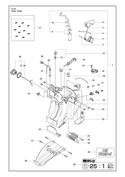 Husqvarna 502233301 onderdelentekening - positie 11