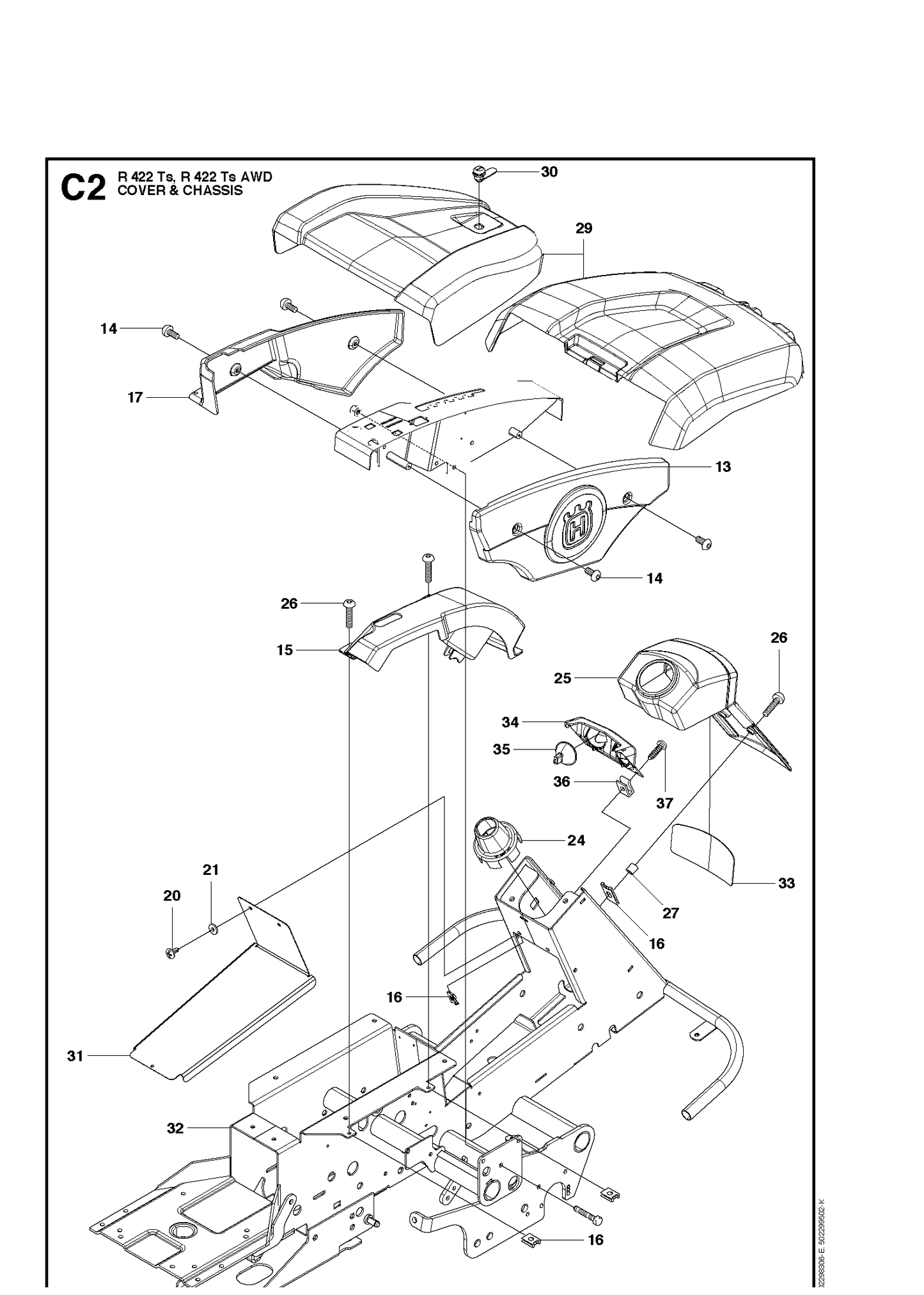 Husqvarna 502286901 onderdelentekening - positie 29