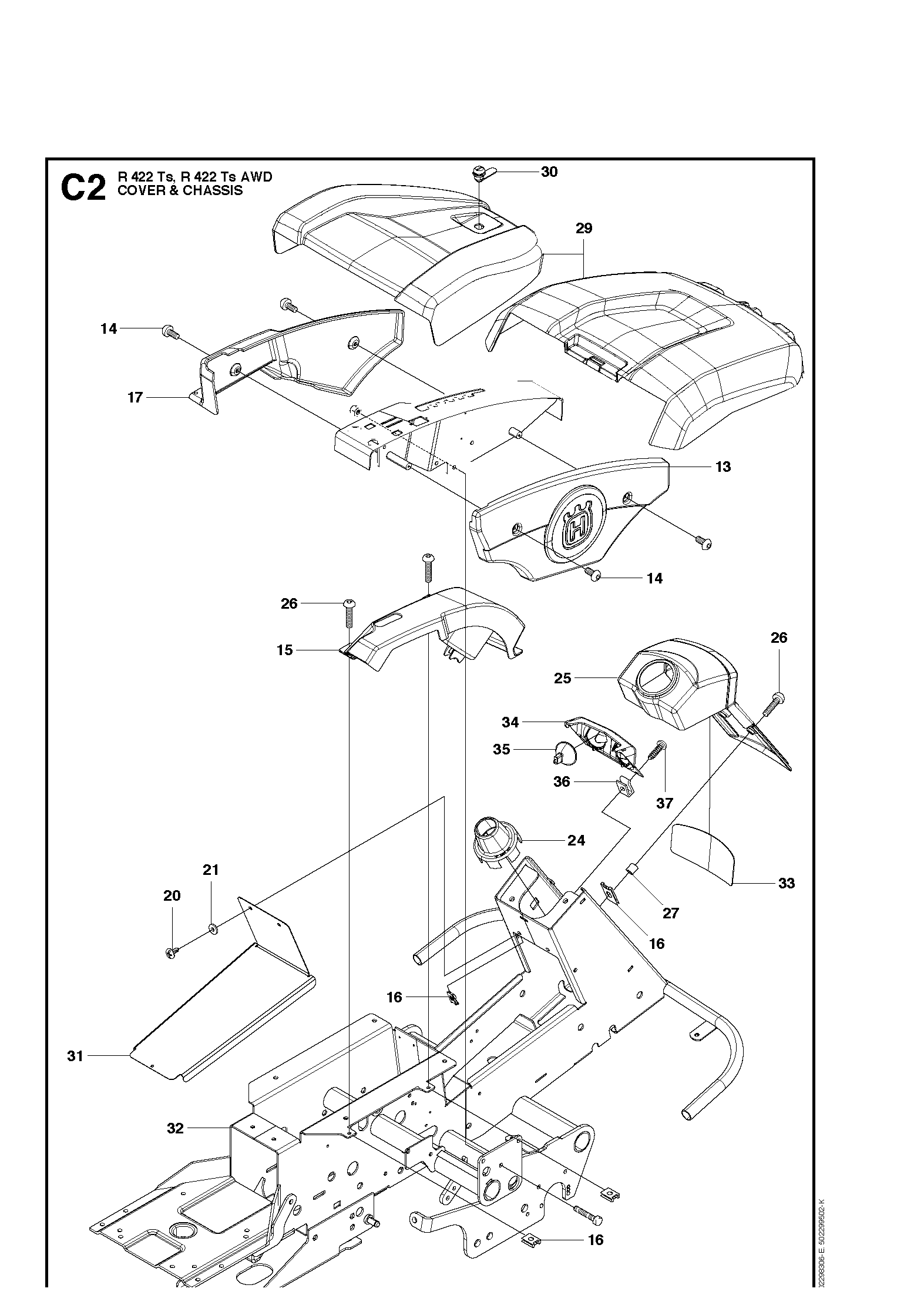 Husqvarna 502286901 onderdelentekening - positie 29