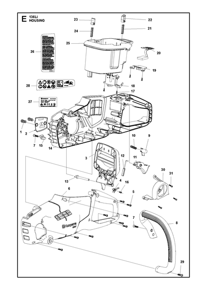 Husqvarna 587134201 onderdelentekening - positie 28