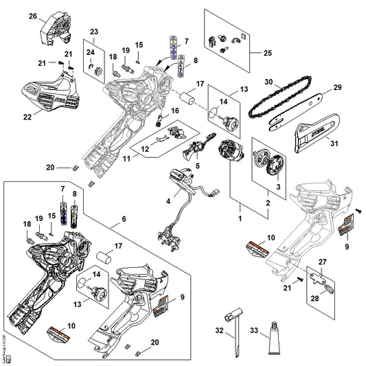 STIHL GA043581800 Filter positie 17 technische tekening