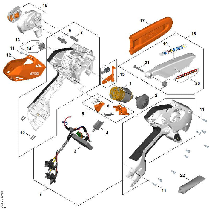 STIHL GA054301401 Elektronisch moduul positie 3 technische tekening