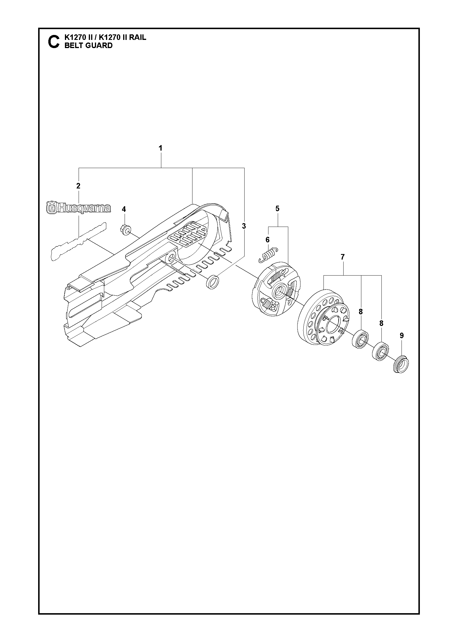 Husqvarna 506271704 onderdelentekening - positie 1
