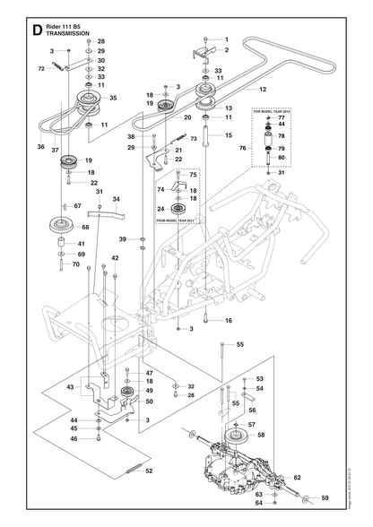 Husqvarna 506955501 onderdelentekening - positie 62
