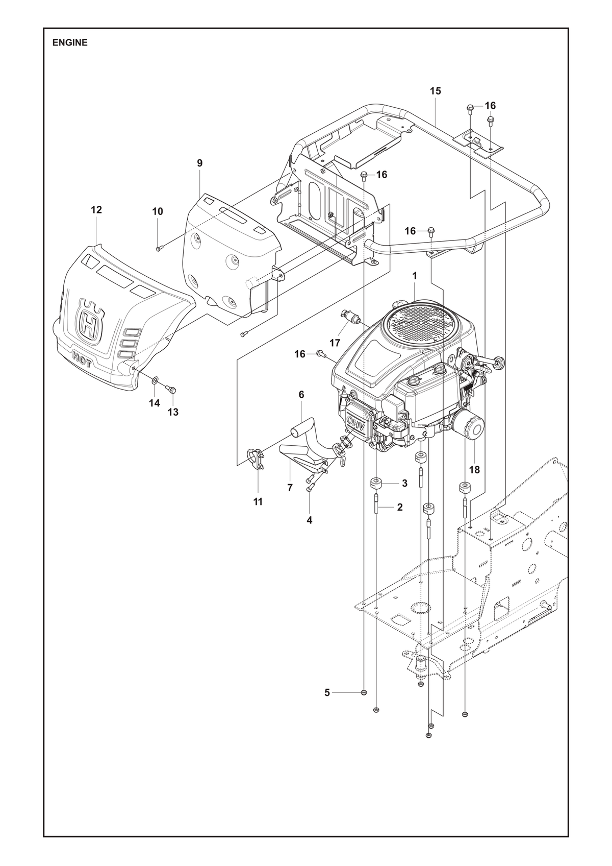Husqvarna 531262102 onderdelentekening - positie 1