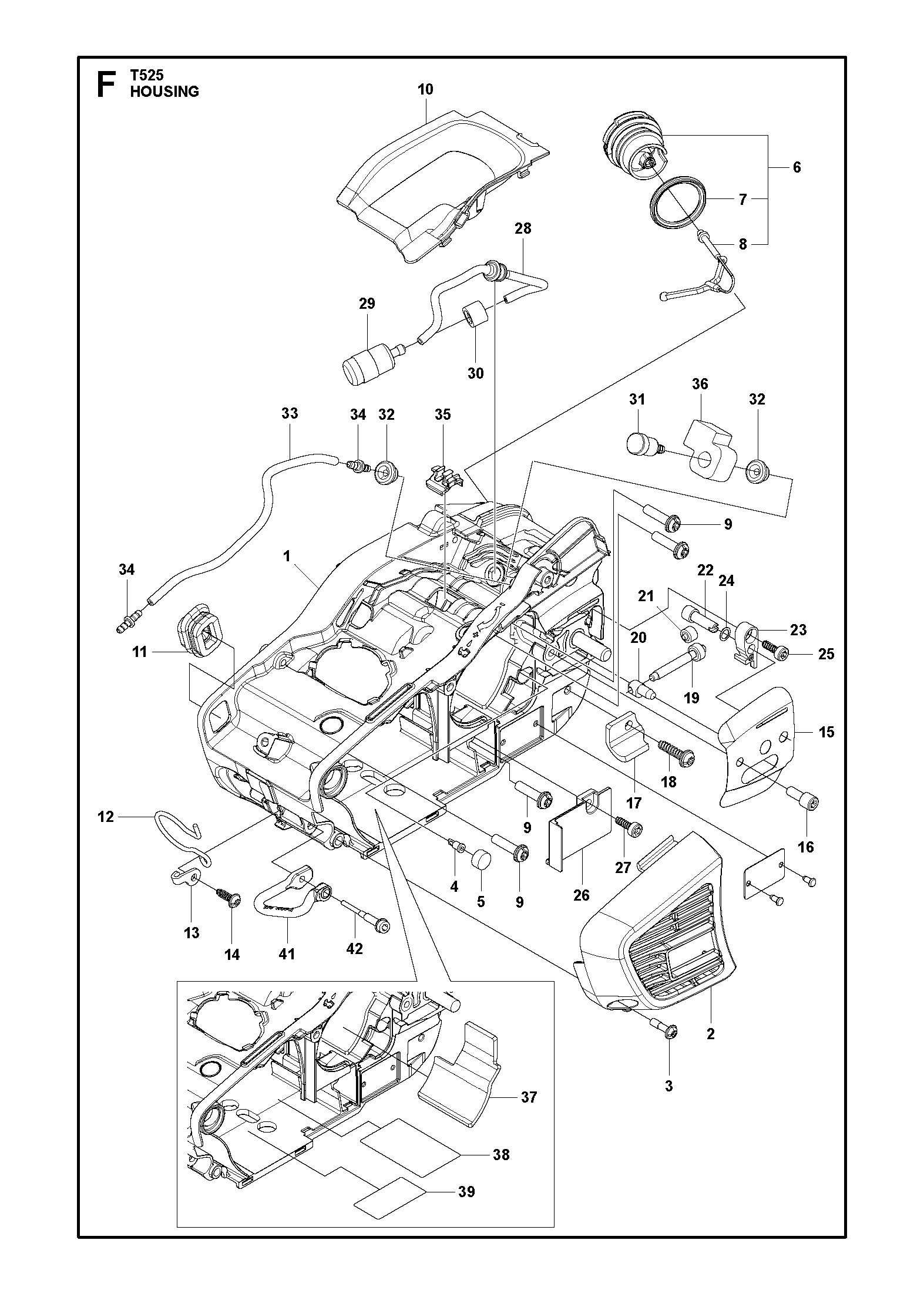 Husqvarna 501904301 onderdelentekening - positie 19