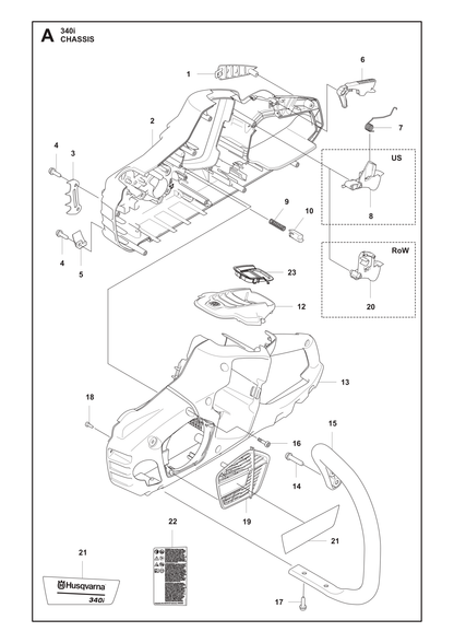 Husqvarna 596080201 onderdelentekening - positie 8