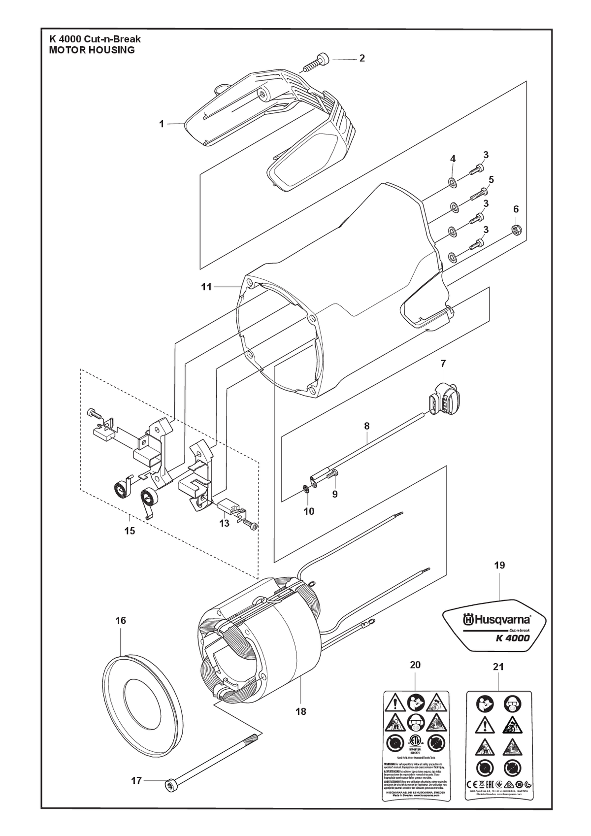 Husqvarna 582339402 onderdelentekening - positie 1