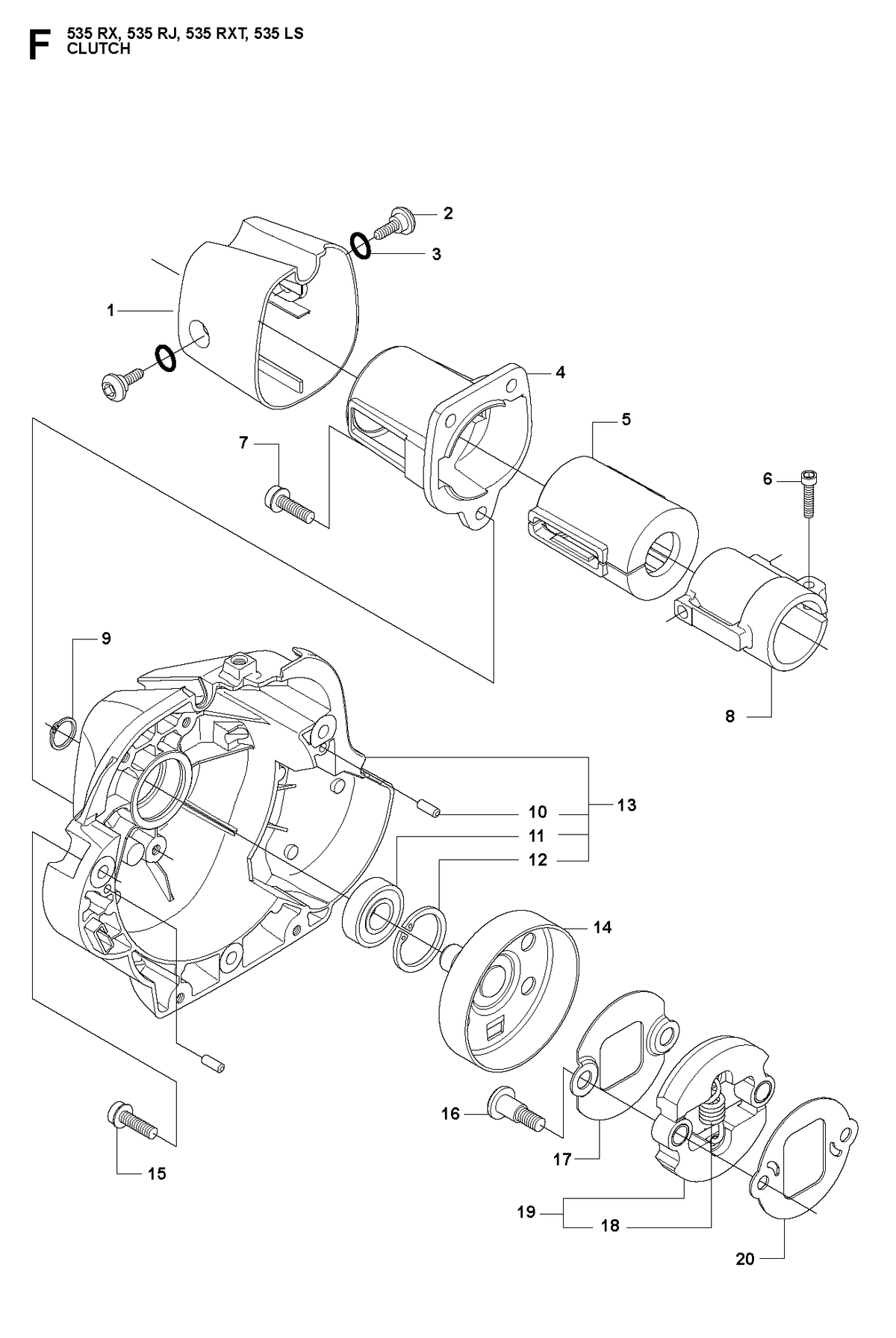 Husqvarna 537326101 onderdelentekening - positie 1