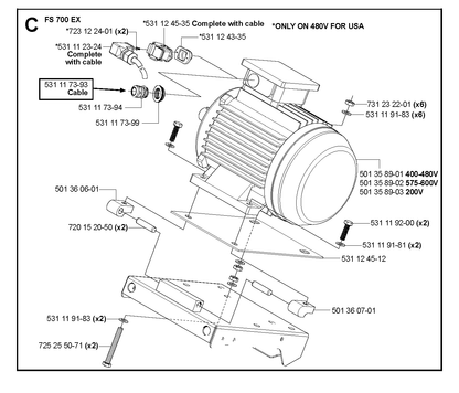 Husqvarna 501358901 onderdelentekening - positie 1