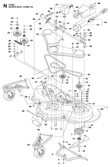 Husqvarna 504877401 onderdelentekening - positie 30