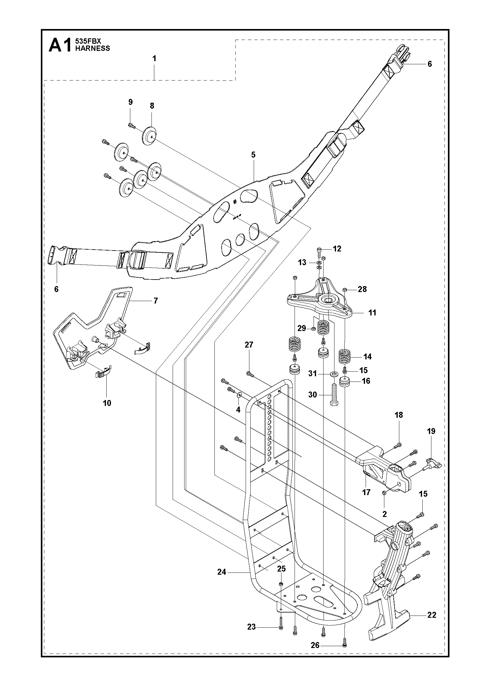Husqvarna 510363601 onderdelentekening - positie 24
