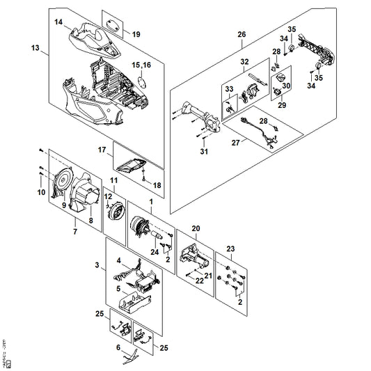 STIHL HA046000802 Carter positie 13 technische tekening